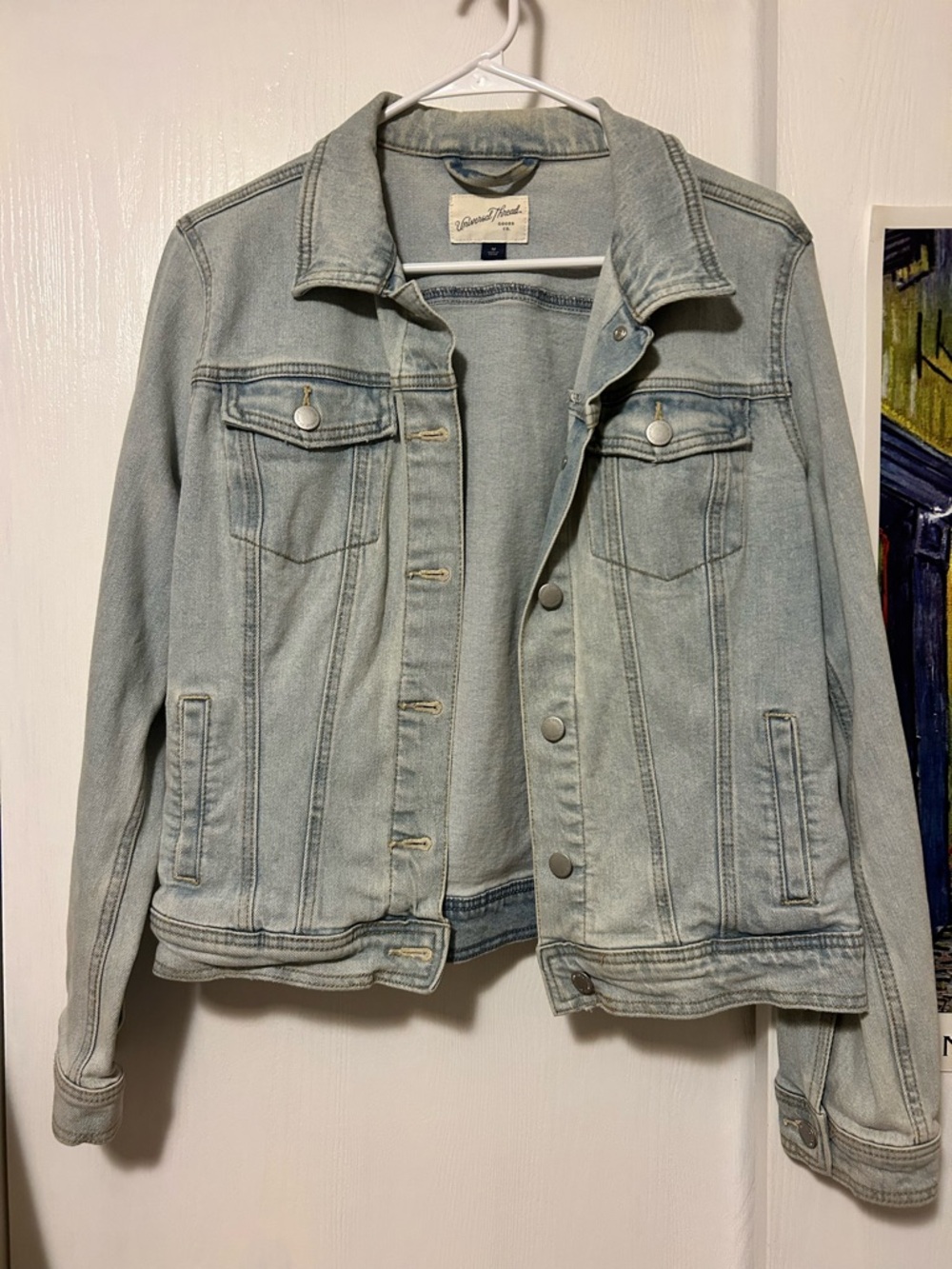 Universal Thread Pale Blue Denim Jacket with Button Front